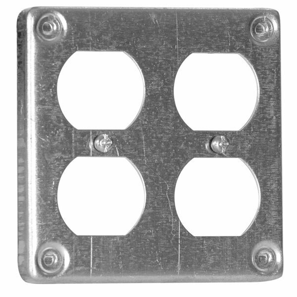 Hubbell Canada Electrical Box Cover, Square, Duplex Receptacle 8371BAR